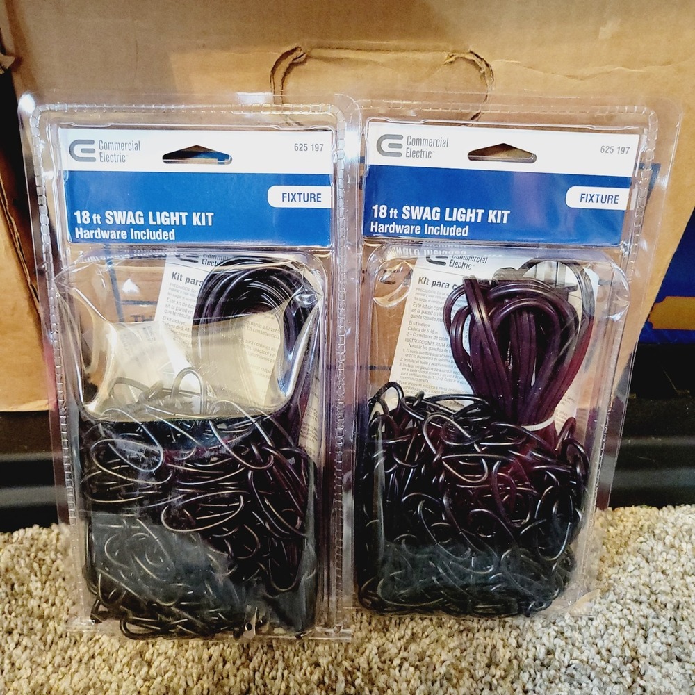 NEW Lot 2 Commercial Electric Swag Light Kit Oil Rubbed Bronze 18' ft 625197